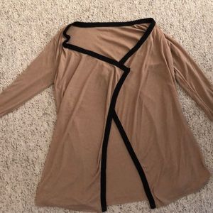 Beige Cardigan Black edges. Lightweight M